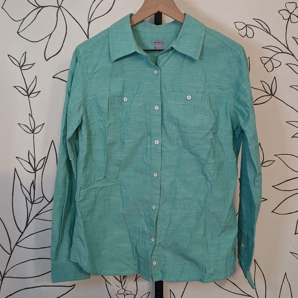 Carhartt Relaxed Fit Button Down Long Sleeve Shirt - Small
